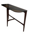 Console bois verre sepia Mid-Century Moderne SYMPHONIE Console bois verre sepia Mid-Century Moderne SYMPHONIE