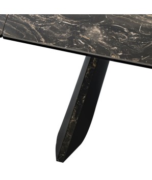 Table repas design italien extensible 8 12 personnes TINA céramique vulcano zoom pied bronze 1