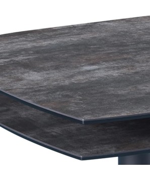 Table basse TONGA plateau pivotant détail céramique shadow ouverte modulaire pied métal