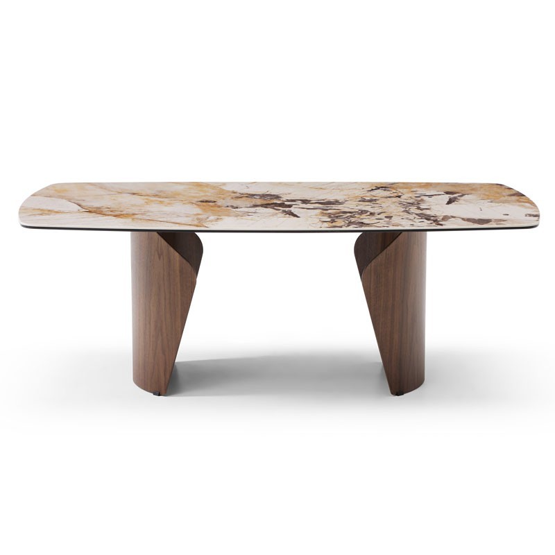 Table basse noyer céramique patagonia Mid-Century CLEA Table basse noyer céramique patagonia Mid-Century CLEA