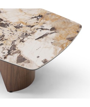 table basse forme tonneau CLEA zoom bord rond céramique patagonia