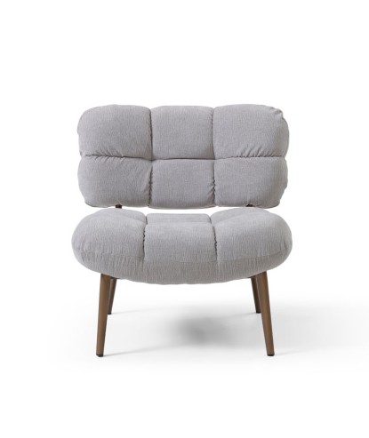 fauteuil nuage tissu gris bois CHESTER vue face