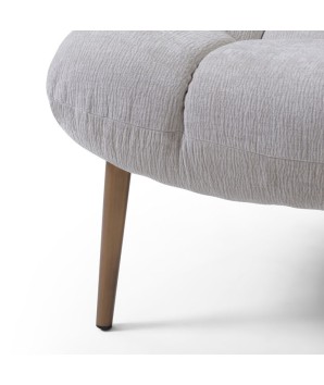 chauffeuse design tissu gris bois CHESTER détail pied
