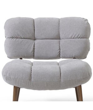 fauteuil nuage tissu gris bois CHESTER zoom vue face