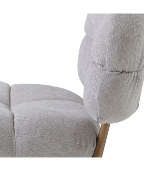fauteuil cocooning tissu gris bois CHESTER zoom profil