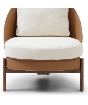 Fauteuil Design Italien Tissu Blanc COCOON confort absolu