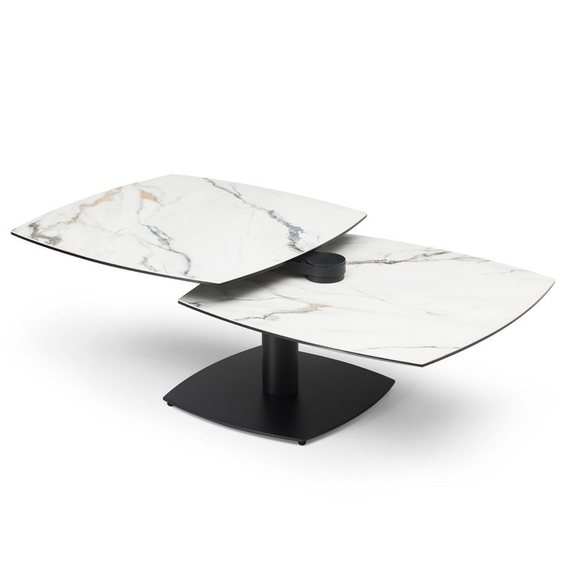 Table basse TONGA Golden Stone 2 plateaux pivotants Table basse TONGA Golden Stone 2 plateaux pivotants
