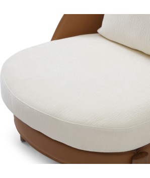 fauteuil d appoint design haut de gamme COCOON coque pvc tissu blanc détail assise