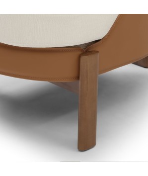 fauteuil d appoint design haut de gamme COCOON coque pvc tissu blanc détail pied