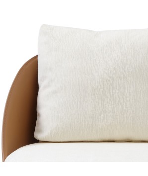Fauteuil design italien COCOON coque pvc tissu blanc zoom coussin