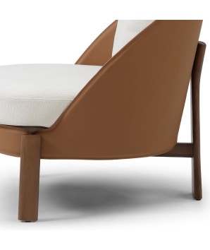 Fauteuil design italien COCOON coque pvc tissu blanc zoom structure