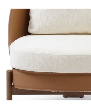 Fauteuil design italien COCOON coque pvc tissu blanc zoom structure