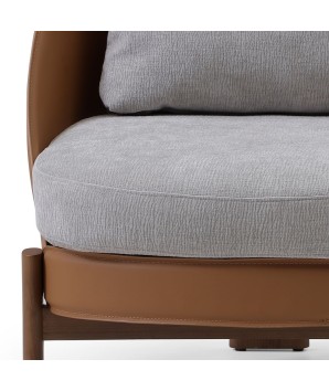 Fauteuil design italien COCOON coque pvc tissu gris zoom coussin