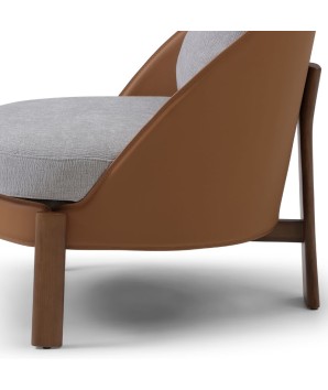 Fauteuil design italien COCOON coque pvc tissu gris zoom structure