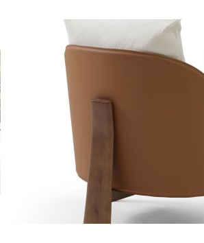 fauteuil enveloppant COCOON détail coque pvc tissu blanc