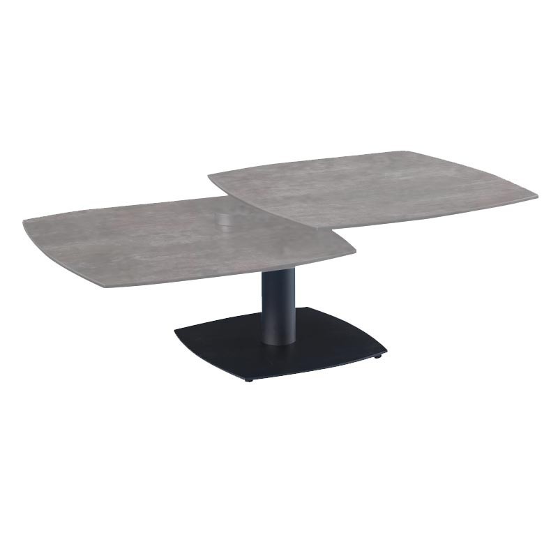 Table basse TONGA Gris clair 2 plateaux pivotants Table basse TONGA Gris clair 2 plateaux pivotants