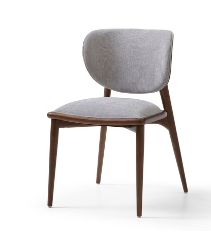 Chaise scandinave 50’S LAURA tissu gris (lot de 2)