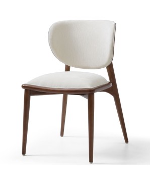 Chaise scandinave 50’S LAURA tissu blanc (lot de 2)