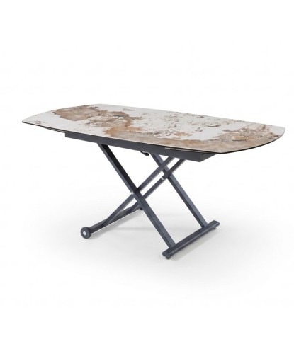 Table relevable Design Modulable POP UP céramique pandora vue 3/4