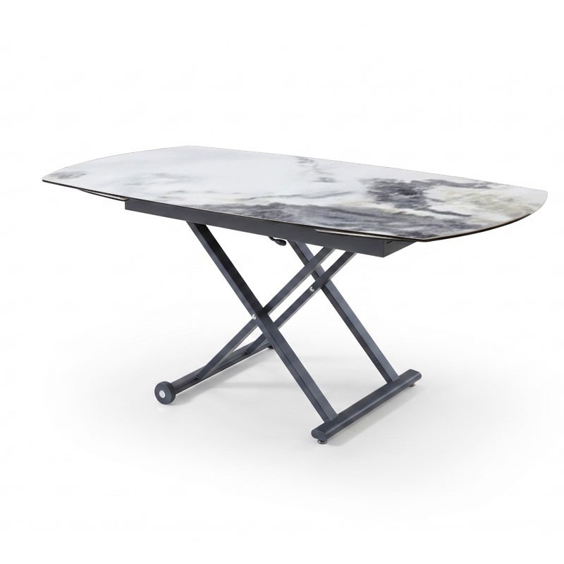 Table relevable Design Modulable POP-UP céramique Cold Jade