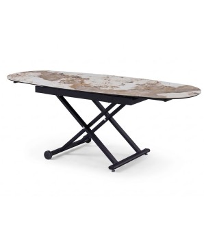 table basse relevable céramique pandora POP UP ouverte
