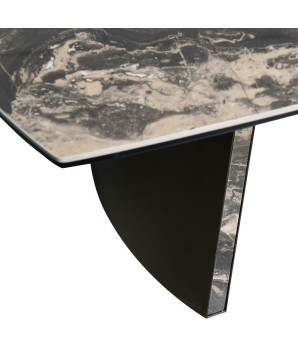 Table basse céramique vulcano TINA zoom pied bronze