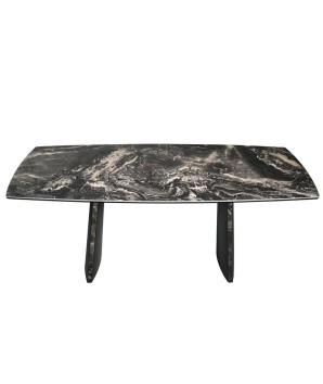 console haut de gamme TINA céramique vulcano pied bronze vue haute