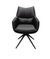 Chaise de salle à manger cuir pivotantes TINA Noir (Lot de 2) Chaise de salle à manger cuir pivotantes TINA Noir (Lot de 2)