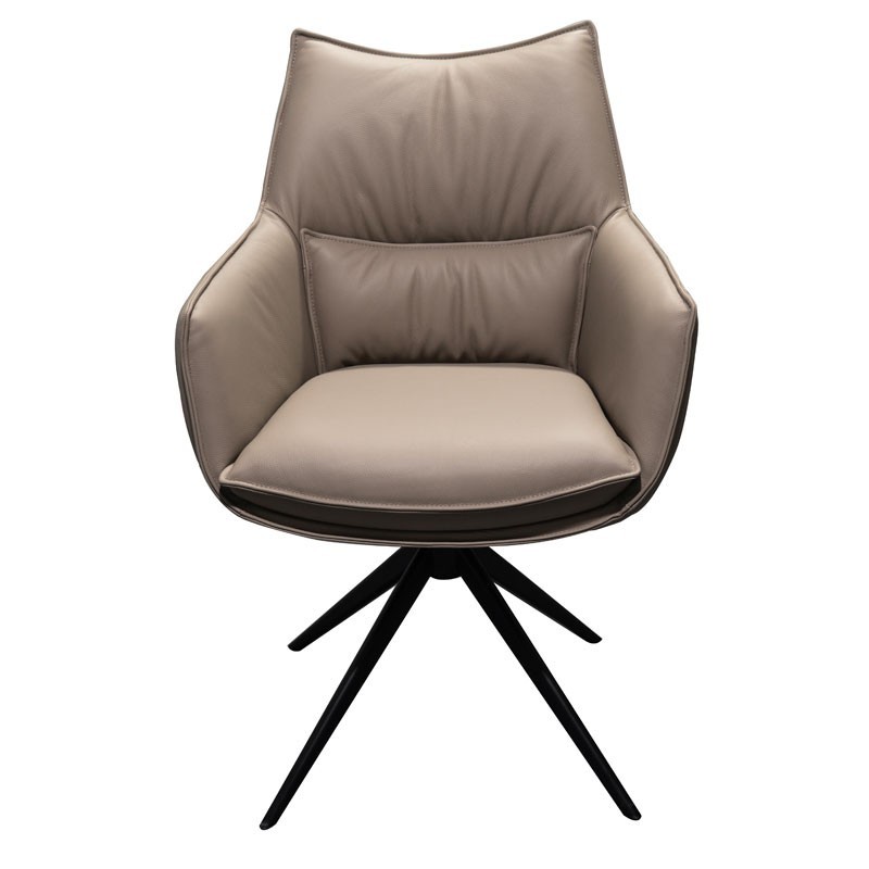 Chaises de salle à manger cuir pivotantes TINA Gris (Lot de 2) Chaises de salle à manger cuir pivotantes TINA Gris (Lot de 2)