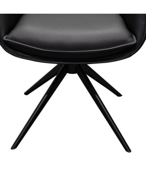 chaise pied araignée noir TINA cuir noir détail pied