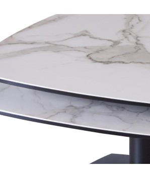 TABLE BASSE TONGA fermée détail céramique arabescato