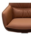 Chaise de salle à manger cuir pivotantes TINA Fauve (Lot de 2)