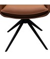 Chaise de salle à manger cuir pivotantes TINA Fauve (Lot de 2)