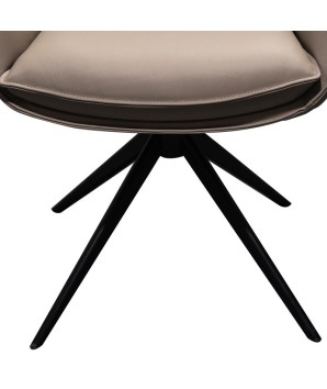 chaise pied araignée noir TINA cuir gris détail pied