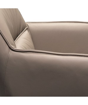 chaise cuir salle a manger TINA gris détail coussin
