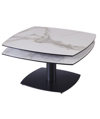 Table basse TONGA Arabescato 2 plateaux pivotants