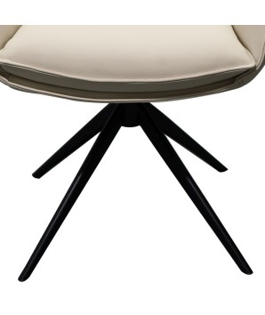 chaise pied araignée noir TINA cuir blanc détail pied