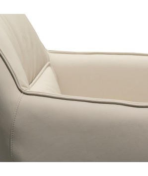 chaise cuir salle a manger TINA blanc détail coussin