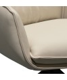 Chaises de salle à manger cuir pivotantes TINA Blanc (Lot de 2)