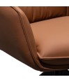Chaise de salle à manger cuir pivotantes TINA Fauve (Lot de 2)