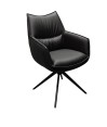 Chaise de salle à manger cuir pivotantes TINA Noir (Lot de 2) Chaise de salle à manger cuir pivotantes TINA Noir (Lot de 2)