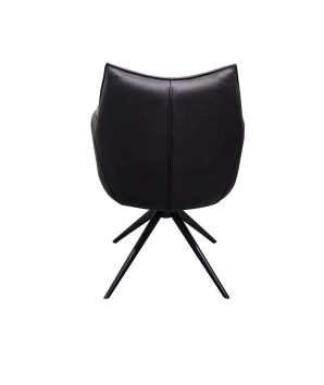 fauteuil de table pivotant TINA cuir noir dos