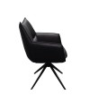 Chaise de salle à manger cuir pivotantes TINA Noir (Lot de 2) Chaise de salle à manger cuir pivotantes TINA Noir (Lot de 2)