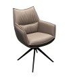 Chaises de salle à manger cuir pivotantes TINA Gris (Lot de 2) Chaises de salle à manger cuir pivotantes TINA Gris (Lot de 2)