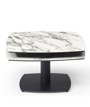Table basse TONGA plateau pivotant fermé céramique kaledonia modulaire pied métal