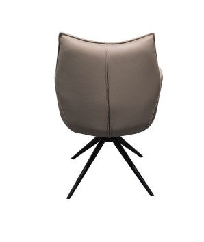 fauteuil de table pivotant TINA cuir gris dos