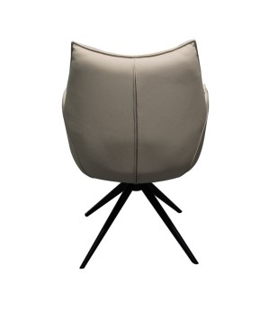 fauteuil de table pivotant TINA cuir blanc dos