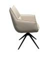 Chaises de salle à manger cuir pivotantes TINA Blanc (Lot de 2)