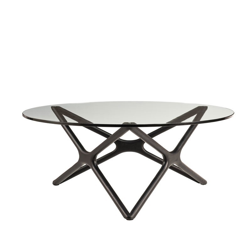 Table basse wengué verre MELODIE Mid-Century moderne Table basse wengué verre MELODIE Mid-Century moderne