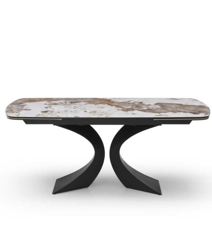 table repas piétement central design OLYMPIA céramique pandora fermée